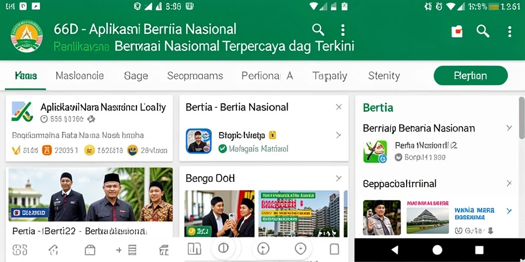 Tampilan antarmuka aplikasi 66D yang menampilkan berita nasional terbaru.