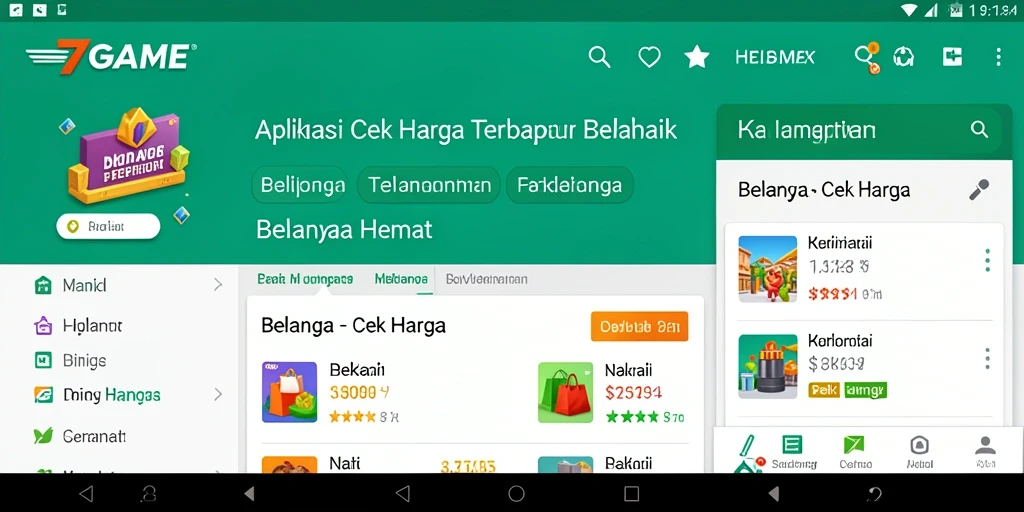 Antarmuka aplikasi 7GAME yang intuitif untuk cek harga