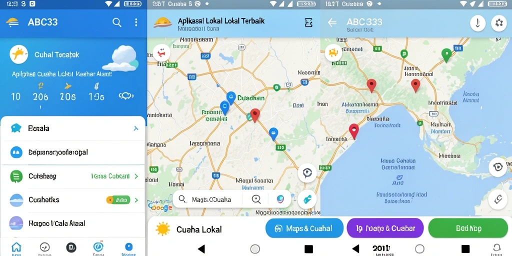 Tampilan antarmuka aplikasi ABC33 untuk informasi cuaca lokal.