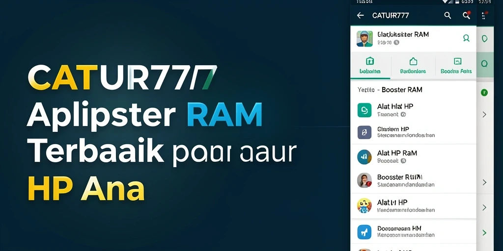 Antarmuka CATUR777 yang intuitif untuk mengoptimalkan RAM perangkat.