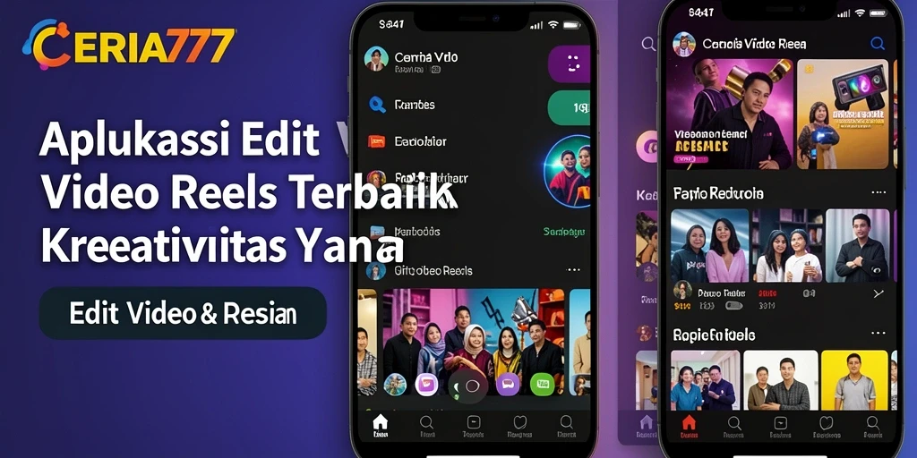 Antarmuka CERIA777 yang intuitif untuk editing video reels.
