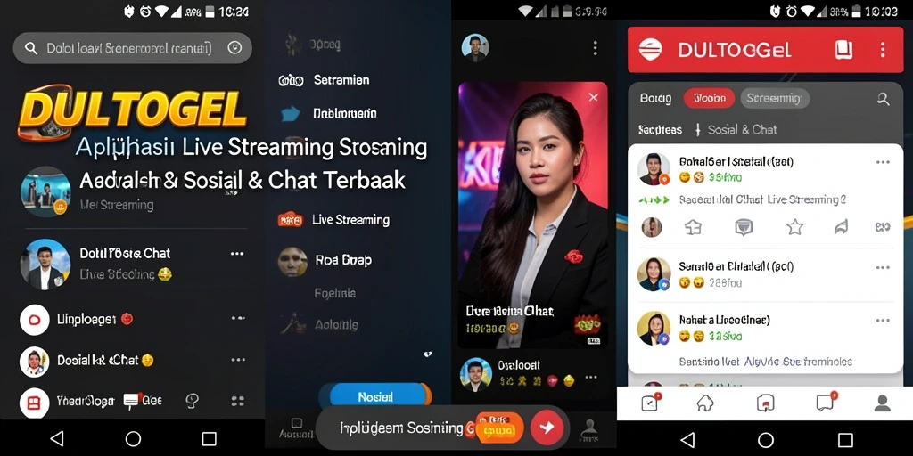 Antarmuka DULTOGEL dengan fitur Live Streaming yang interaktif.