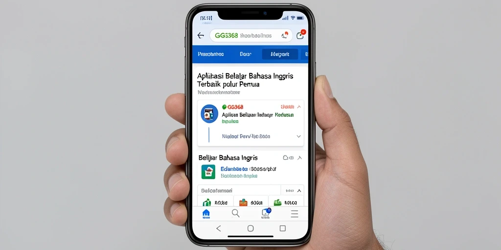 Tampilan antarmuka GG368 yang user-friendly untuk belajar bahasa Inggris.