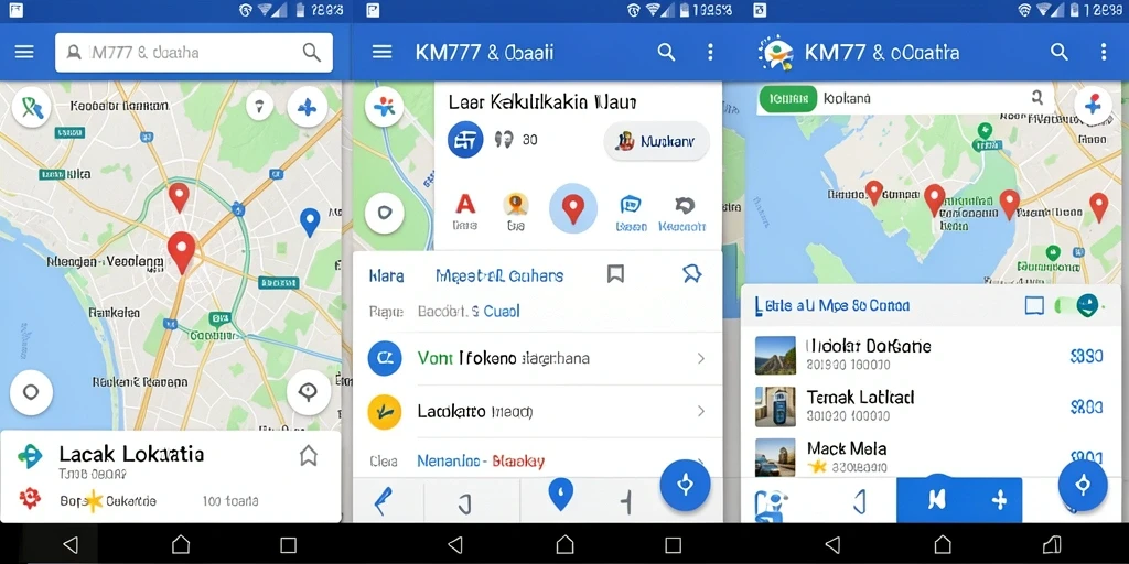 Antarmuka KM777 yang menampilkan fitur Lacak Lokasi dengan jelas.