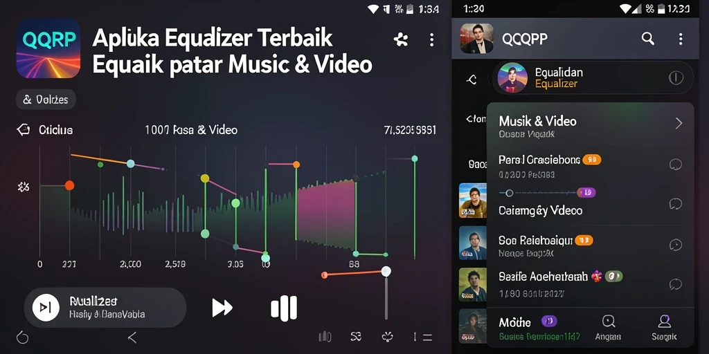 Tampilan antarmuka pengguna QQRP dengan fungsi Equalizer yang mudah digunakan.