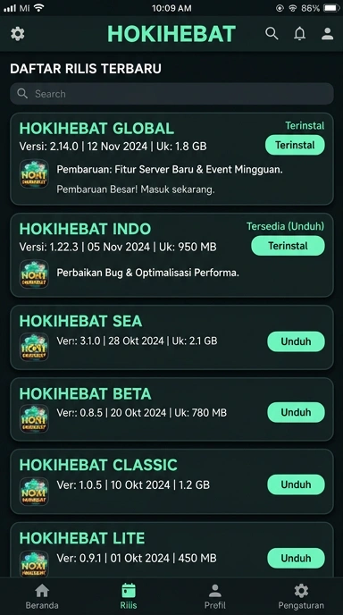 Riwayat Versi Hokihebat untuk Pengguna Android